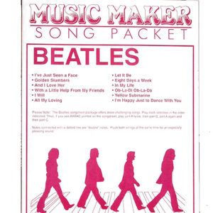 Beatles Music Packet for the Music Maker lap harp